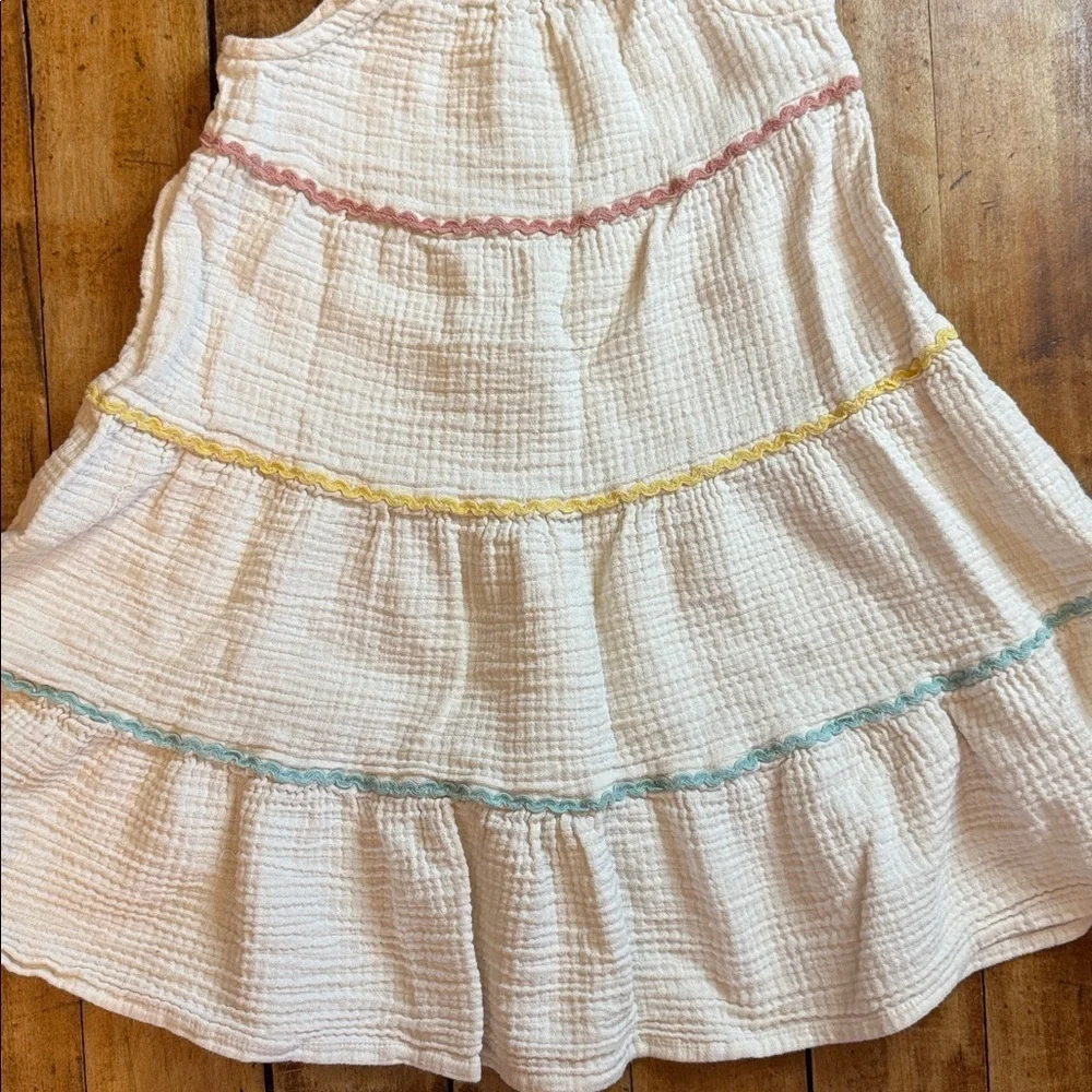 Old Navy Gauze dress 5T rainbow cream boho cotton spring summer Easter